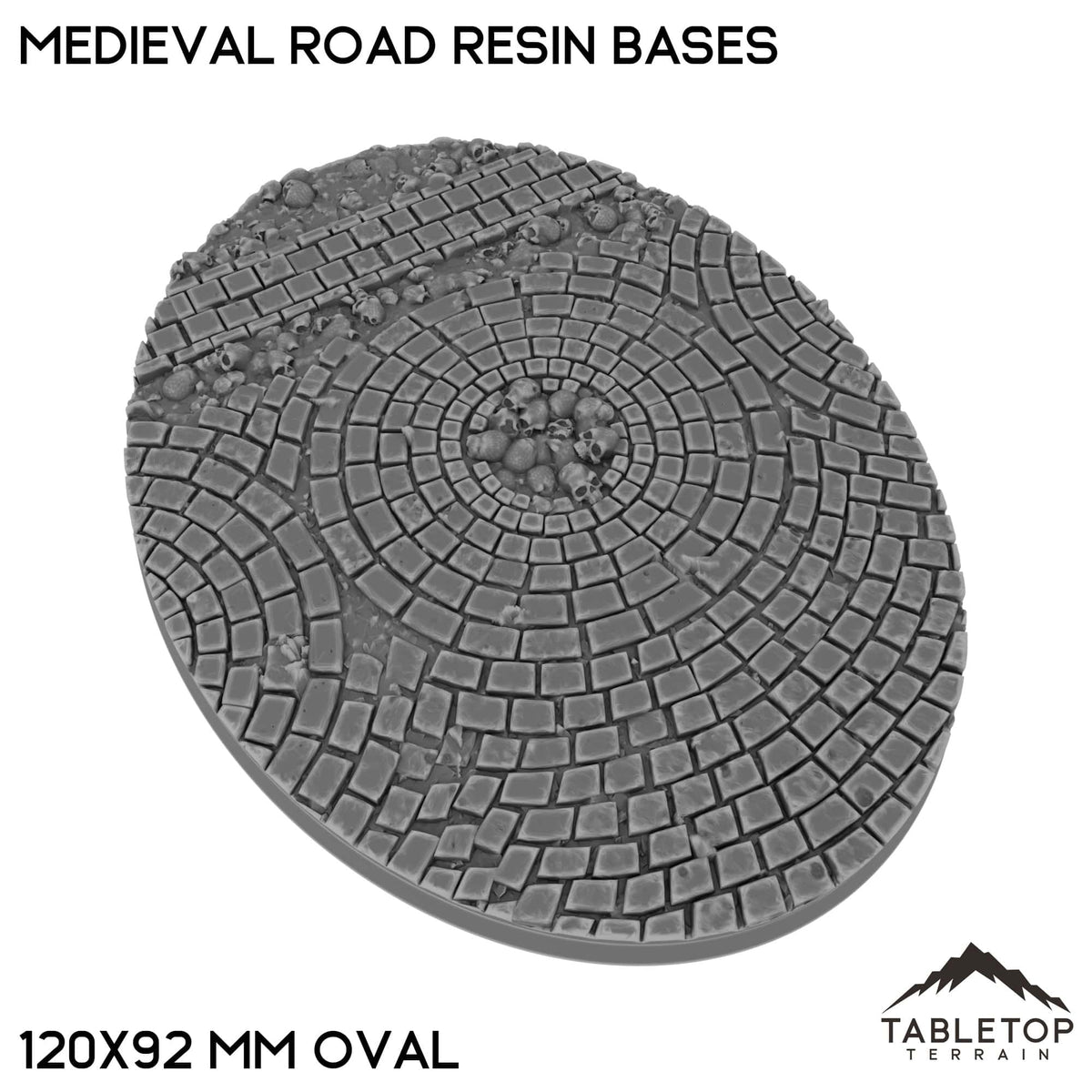 Tabletop Terrain Bases 120×92 mm oval / Single Medieval Road Resin Bases