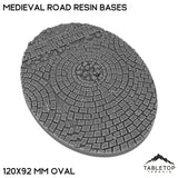 Tabletop Terrain Bases 120×92 mm oval / Single Medieval Road Resin Bases