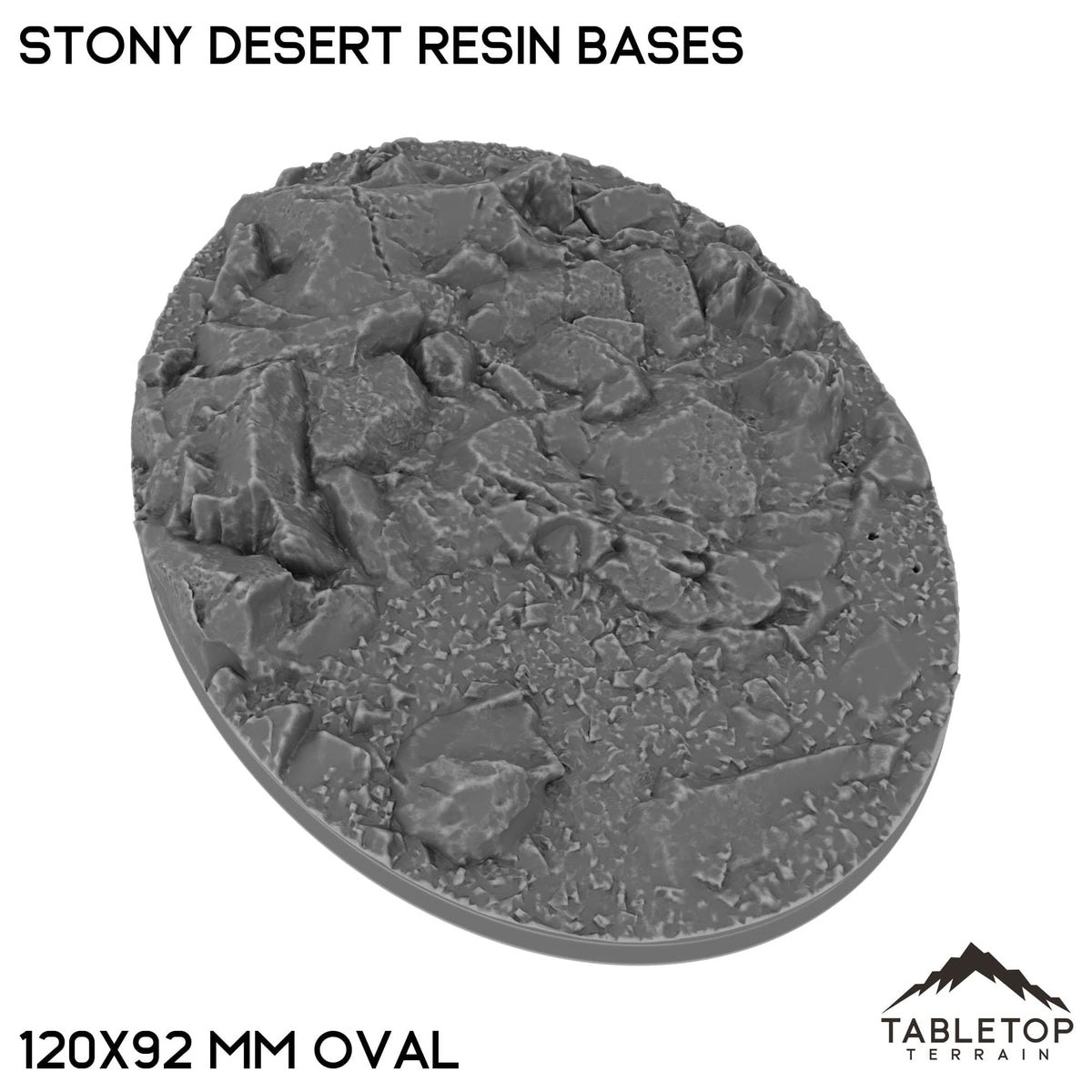 Tabletop Terrain Bases 120×92 mm oval / Single Stony Desert Resin Bases
