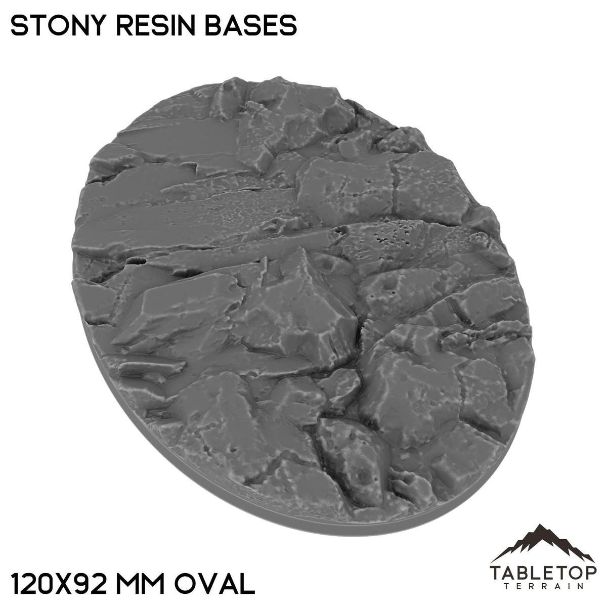 Tabletop Terrain Bases 120×92 mm oval / Single Stony Resin Bases