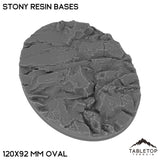 Tabletop Terrain Bases 120×92 mm oval / Single Stony Resin Bases