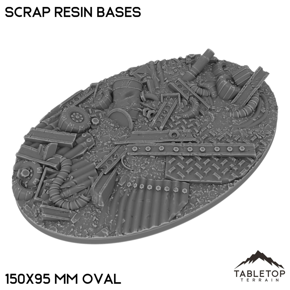 Tabletop Terrain Bases 150×95 mm oval / Single Scrap Resin Bases