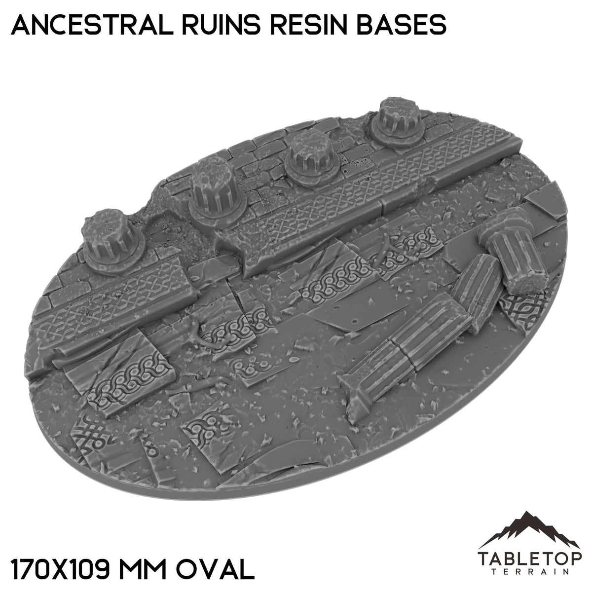 Tabletop Terrain Bases 170×109 mm oval / Single Ancestral Ruins Resin Bases