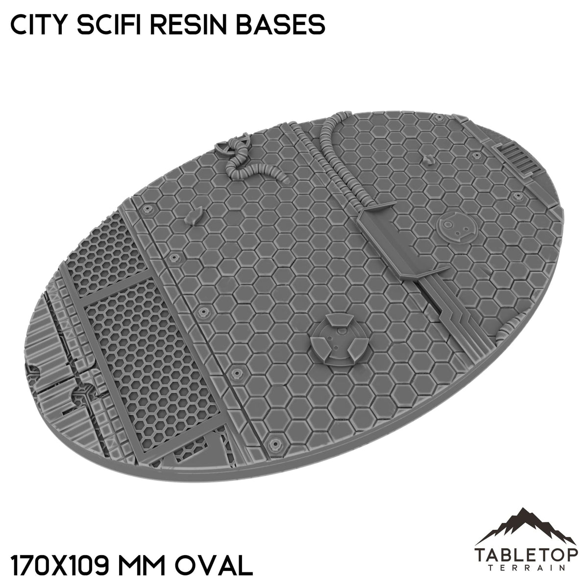 Tabletop Terrain Bases 170×109 mm oval / Single City SciFi Resin Bases
