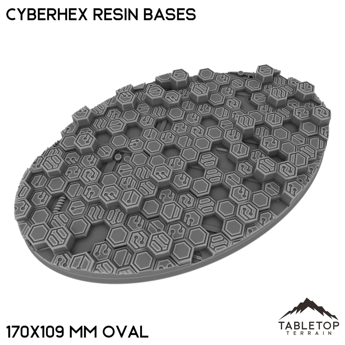 Tabletop Terrain Bases 170×109 mm oval / Single Cyberhex Resin Bases