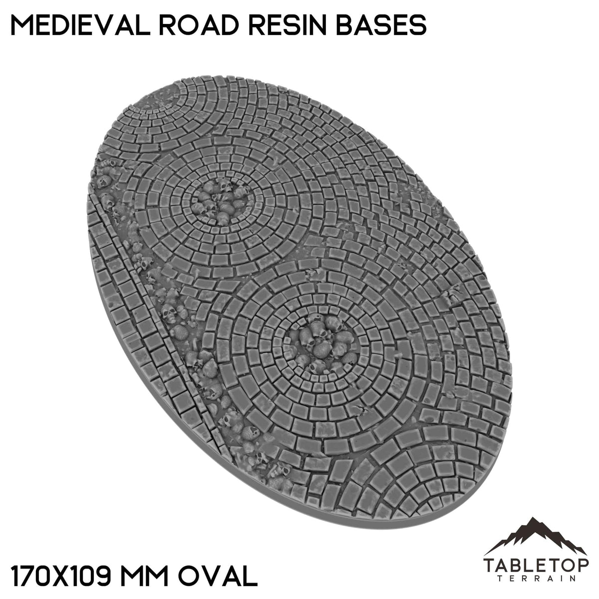 Tabletop Terrain Bases 170×109 mm oval / Single Medieval Road Resin Bases