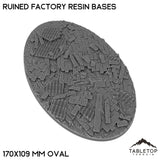 Tabletop Terrain Bases 170×109 mm oval / Single Ruined Factory Resin Bases