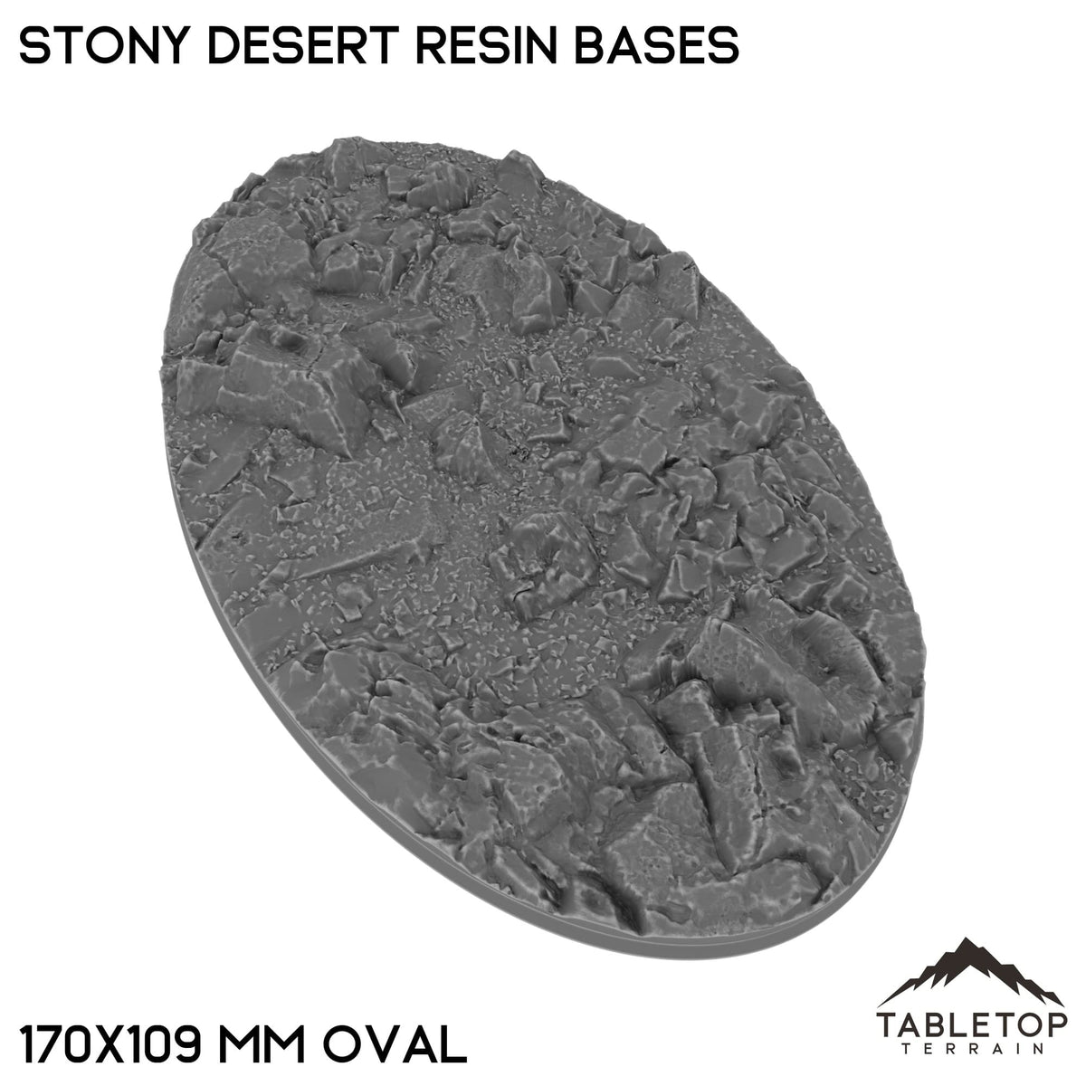Tabletop Terrain Bases 170×109 mm oval / Single Stony Desert Resin Bases
