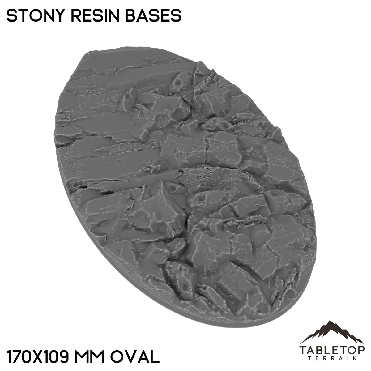 Tabletop Terrain Bases 170×109 mm oval / Single Stony Resin Bases