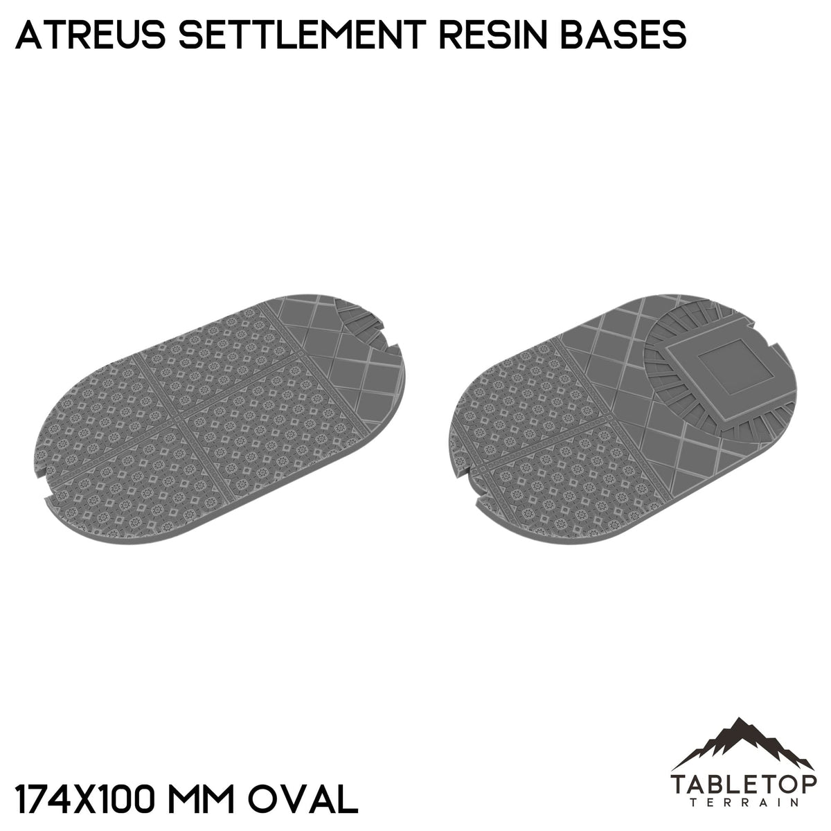 Tabletop Terrain Bases 174×100 mm oval / Single Atreus Settlement Resin Bases
