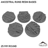 Tabletop Terrain Bases 25 mm / Single Ancestral Ruins Resin Bases