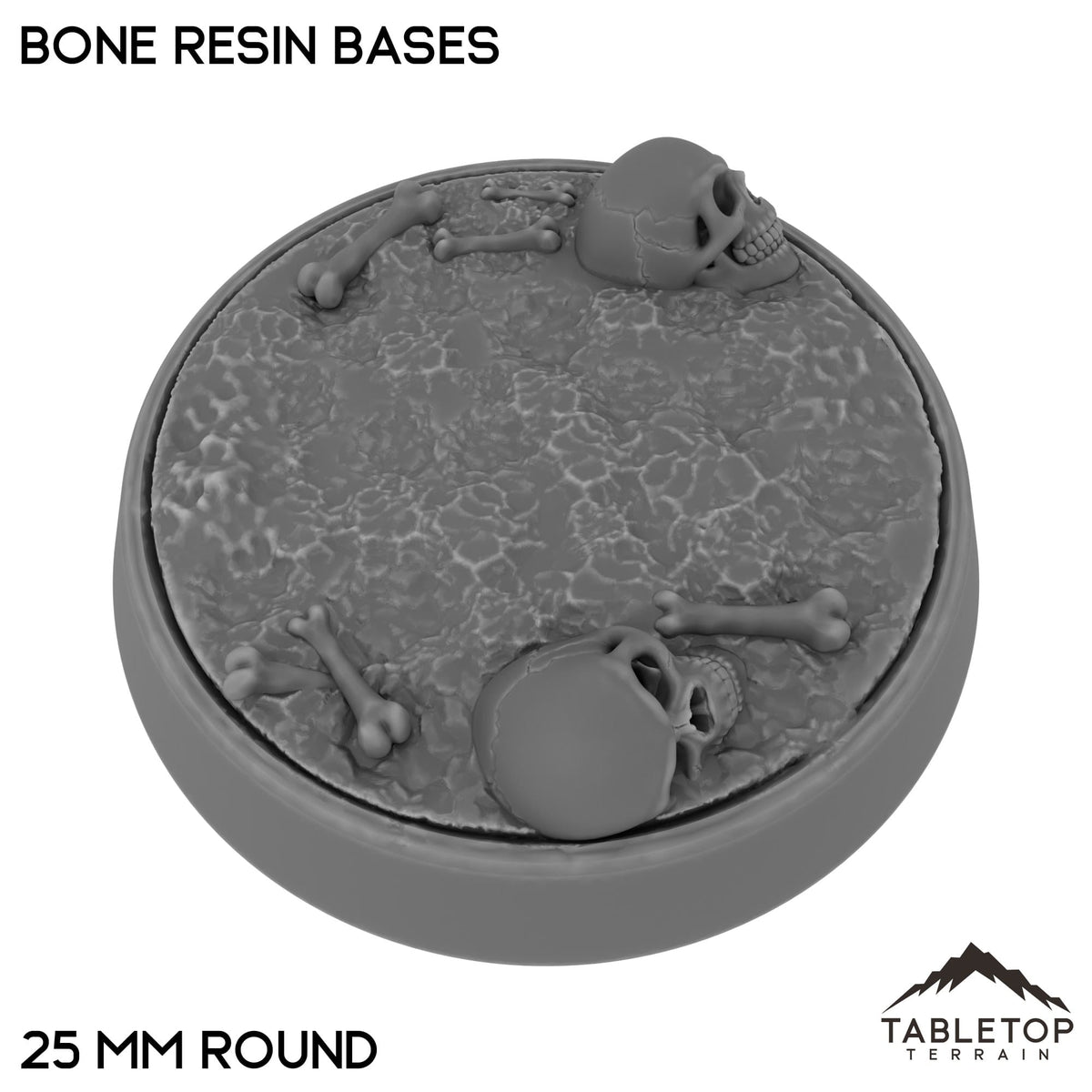 Tabletop Terrain Bases 25 mm / Single Bone Resin Bases