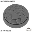 Tabletop Terrain Bases 25 mm / Single Brick Resin Bases