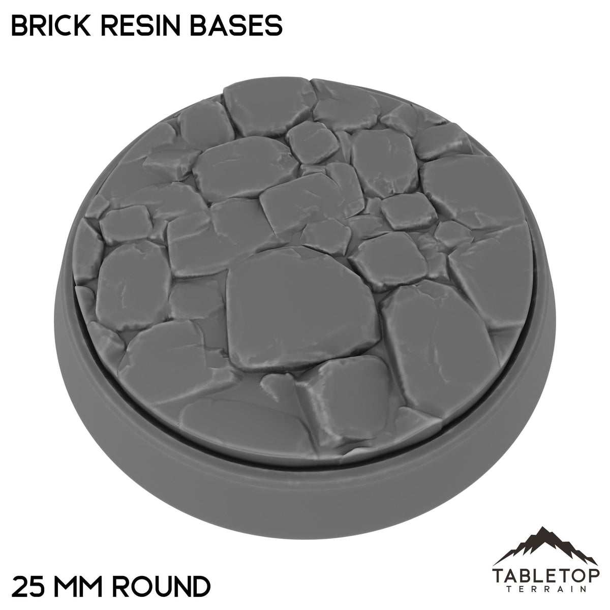 Tabletop Terrain Bases 25 mm / Single Brick Resin Bases