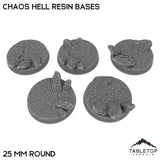 Tabletop Terrain Bases 25 mm / Single Chaos Hell Resin Bases