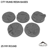 Tabletop Terrain Bases 25 mm / Single City Ruins Resin Bases