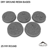 Tabletop Terrain Bases 25 mm / Single Dry Ground Resin Bases