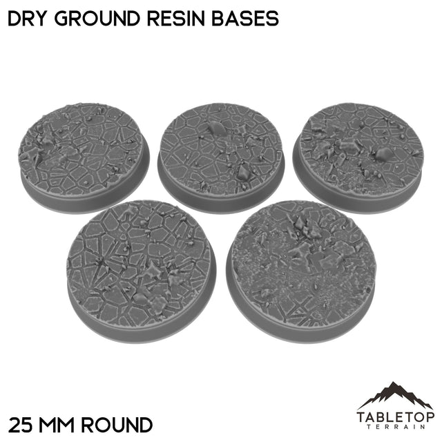 Tabletop Terrain Bases 25 mm / Single Dry Ground Resin Bases