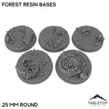 Tabletop Terrain Bases 25 mm / Single Forest Resin Bases