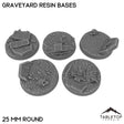 Tabletop Terrain Bases 25 mm / Single Graveyard Resin Bases