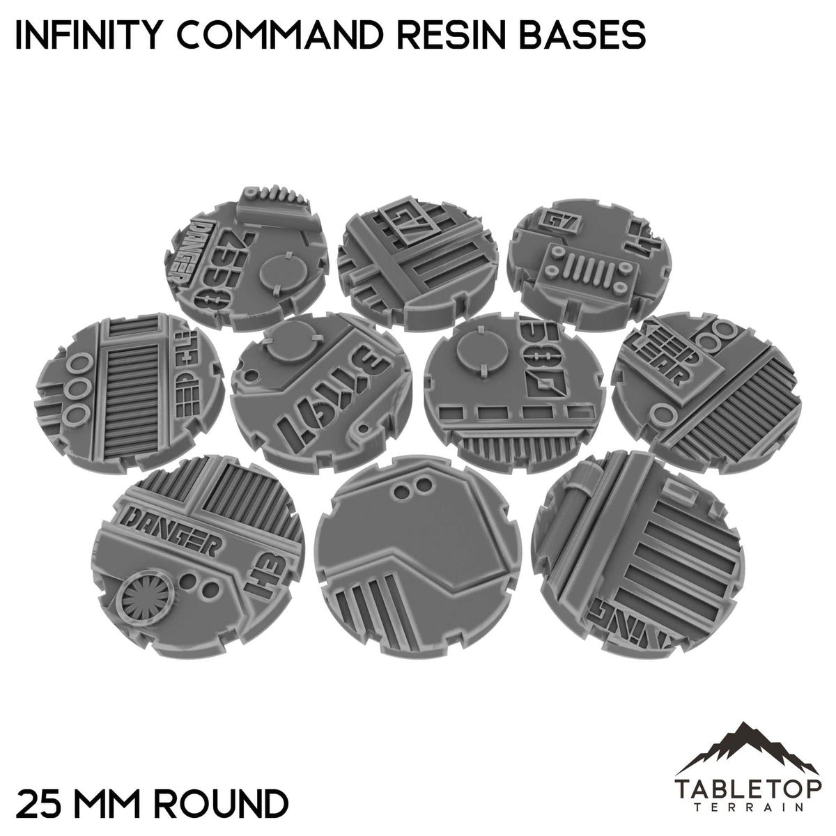 Tabletop Terrain Bases 25 mm / Single Infinity Command Resin Bases