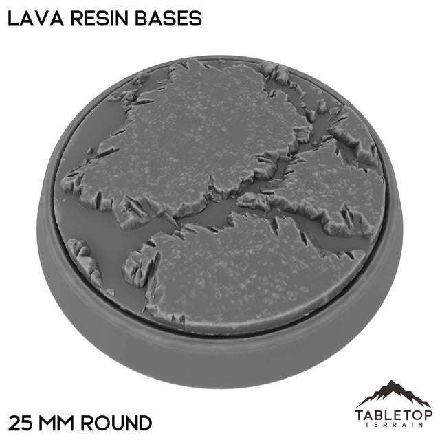 Tabletop Terrain Bases 25 mm / Single Lava Resin Bases