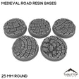 Tabletop Terrain Bases 25 mm / Single Medieval Road Resin Bases