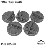 Tabletop Terrain Bases 25 mm / Single Mines Resin Bases