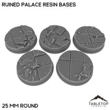 Tabletop Terrain Bases 25 mm / Single Ruined Palace Resin Bases