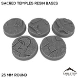 Tabletop Terrain Bases 25 mm / Single Sacred Temples Resin Bases