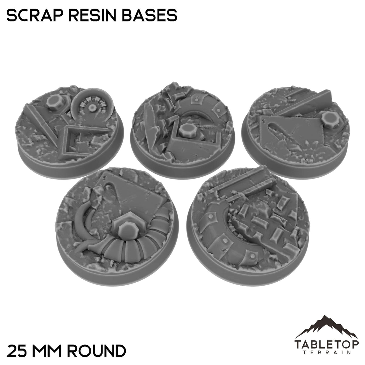 Tabletop Terrain Bases 25 mm / Single Scrap Resin Bases