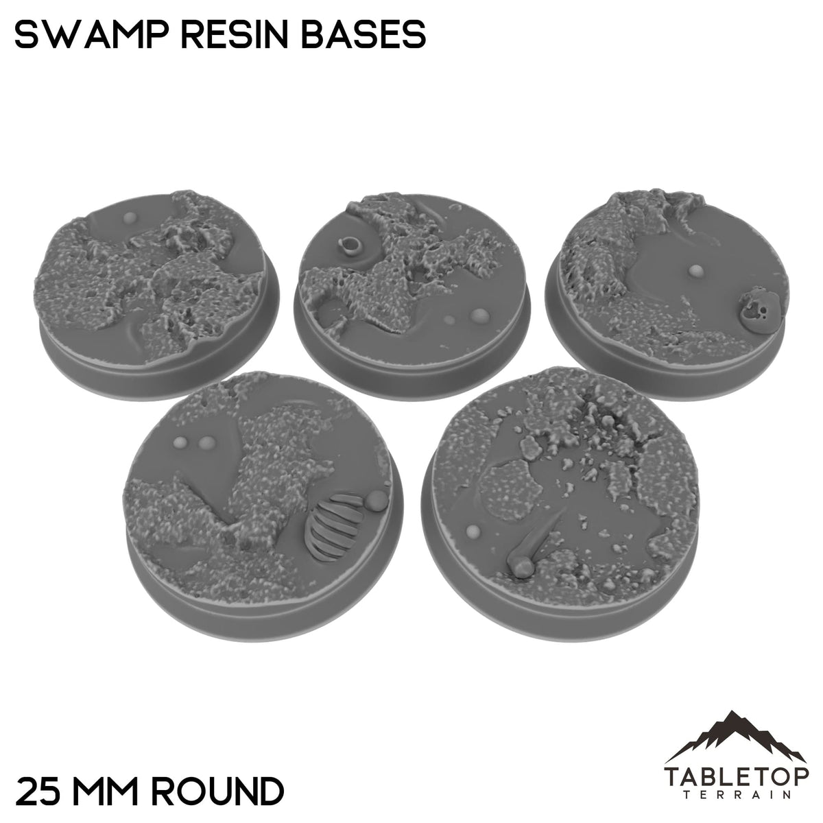 Tabletop Terrain Bases 25 mm / Single Swamp Resin Bases