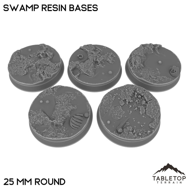 Tabletop Terrain Bases 25 mm / Single Swamp Resin Bases