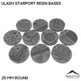 Tabletop Terrain Bases 25 mm / Single Uladh Starport Resin Bases