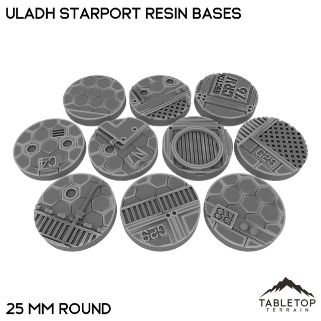 Tabletop Terrain Bases 25 mm / Single Uladh Starport Resin Bases