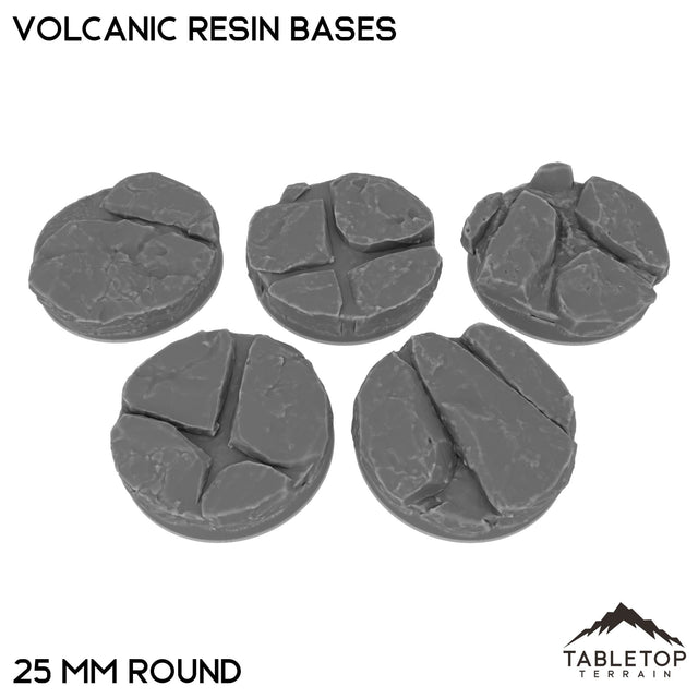 Tabletop Terrain Bases 25 mm / Single Volcanic Resin Bases