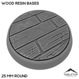 Tabletop Terrain Bases 25 mm / Single Wood Resin Bases