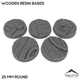 Tabletop Terrain Bases 25 mm / Single Wooden Resin Bases