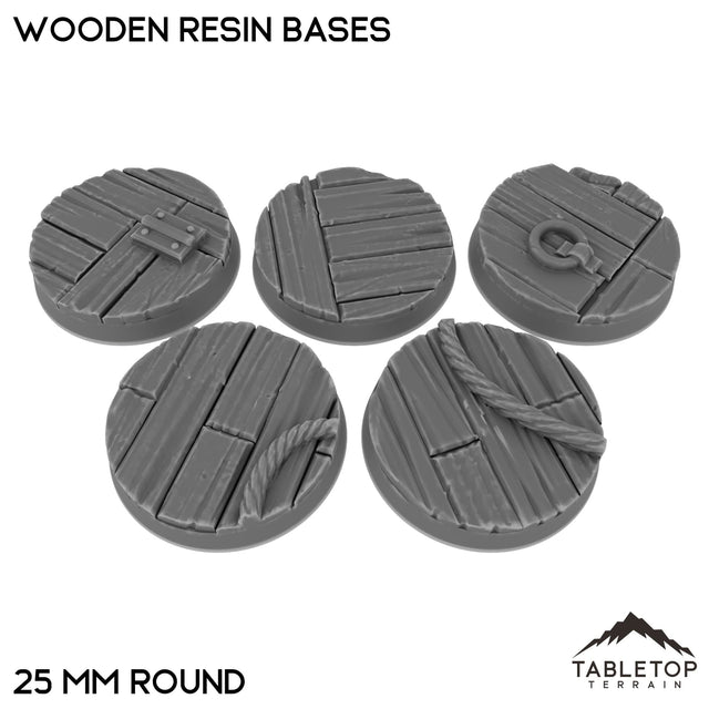 Tabletop Terrain Bases 25 mm / Single Wooden Resin Bases