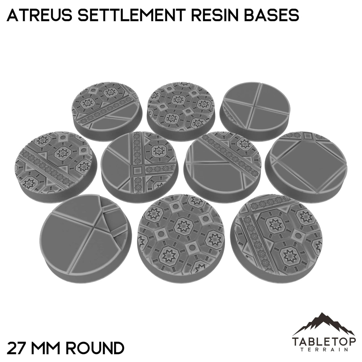 Tabletop Terrain Bases 27 mm / Single Atreus Settlement Resin Bases