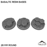 Tabletop Terrain Bases 28 mm / Single Basaltic Resin Bases