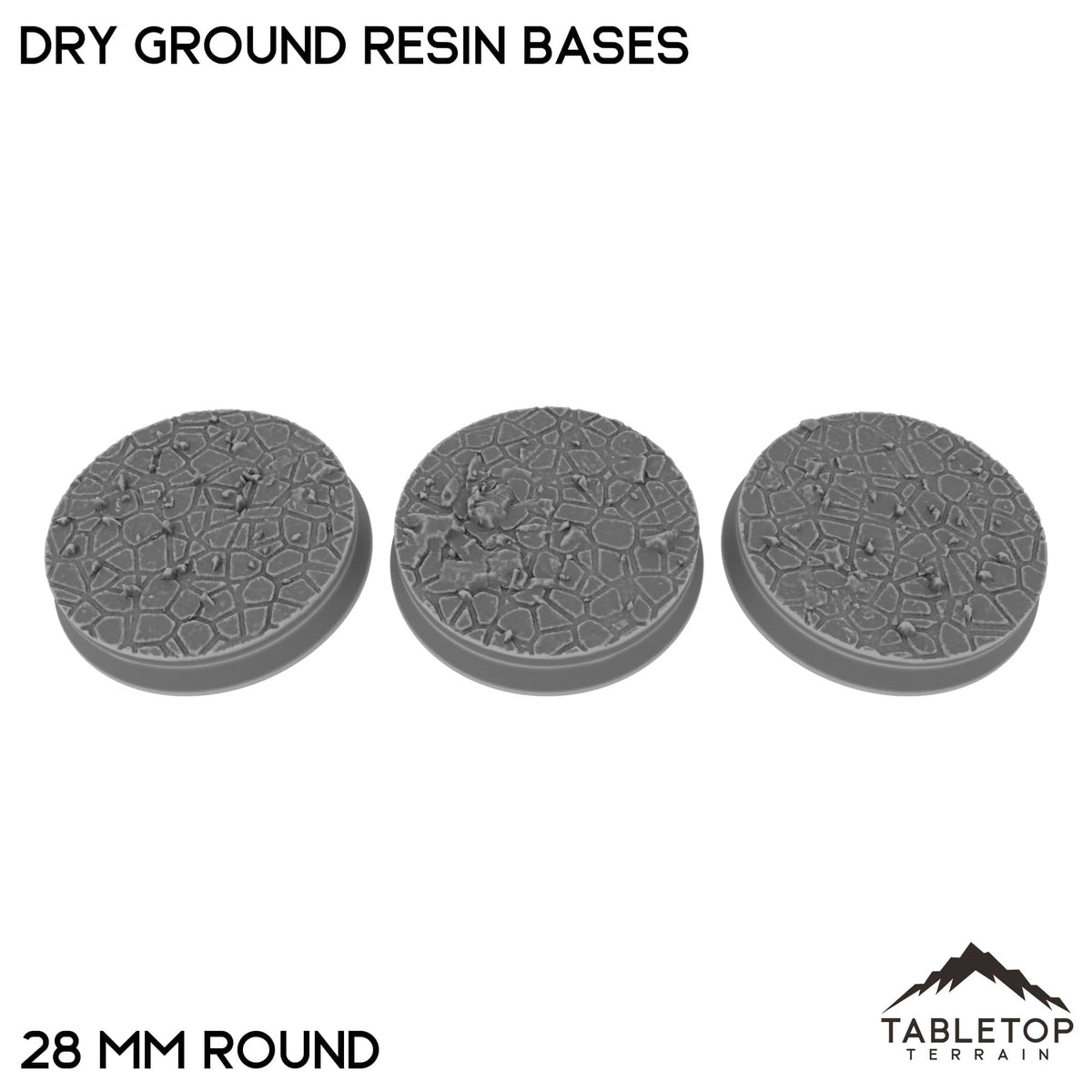 Tabletop Terrain Bases 28 mm / Single Dry Ground Resin Bases