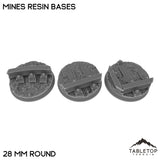 Tabletop Terrain Bases 28 mm / Single Mines Resin Bases