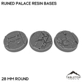 Tabletop Terrain Bases 28 mm / Single Ruined Palace Resin Bases