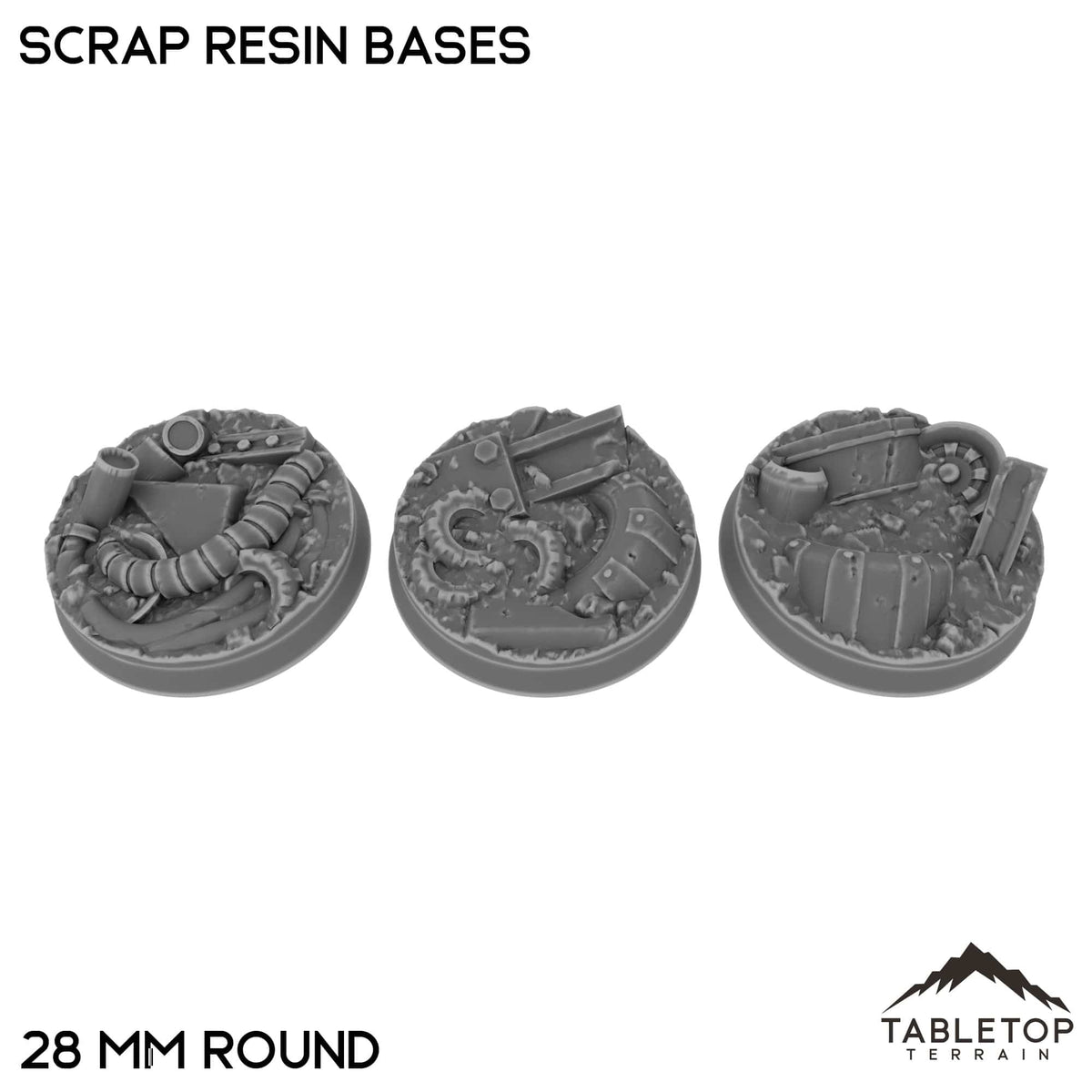 Tabletop Terrain Bases 28 mm / Single Scrap Resin Bases