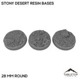 Tabletop Terrain Bases 28 mm / Single Stony Desert Resin Bases