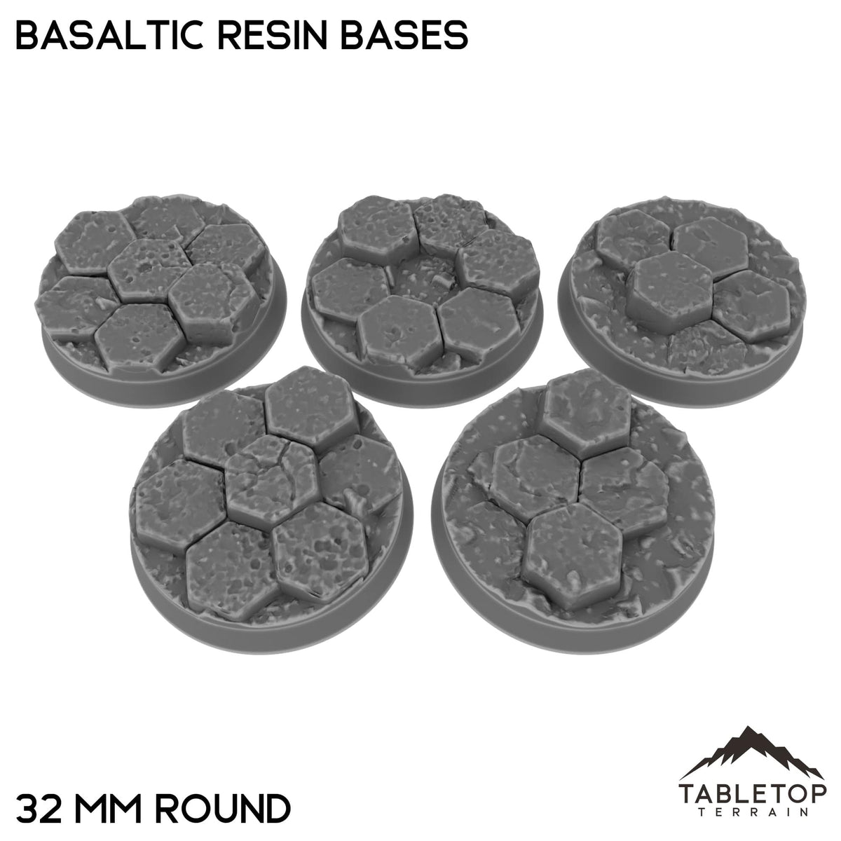 Tabletop Terrain Bases 32 mm / Single Basaltic Resin Bases
