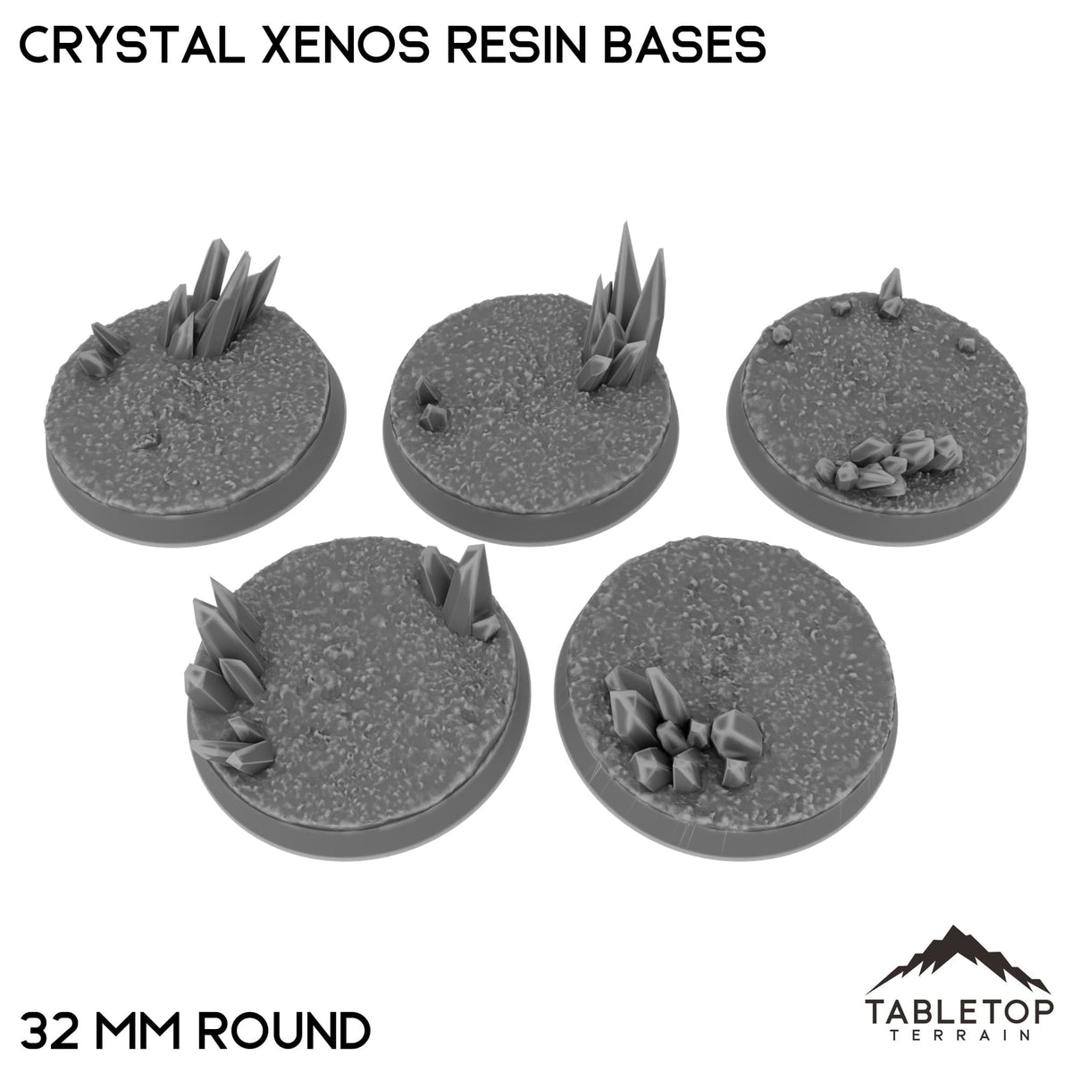 Tabletop Terrain Bases 32 mm / Single Crystal Xenos Resin Bases