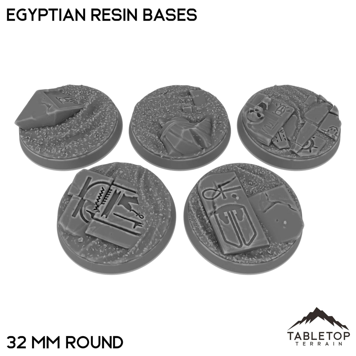 Tabletop Terrain Bases 32 mm / Single Egyptian Resin Bases