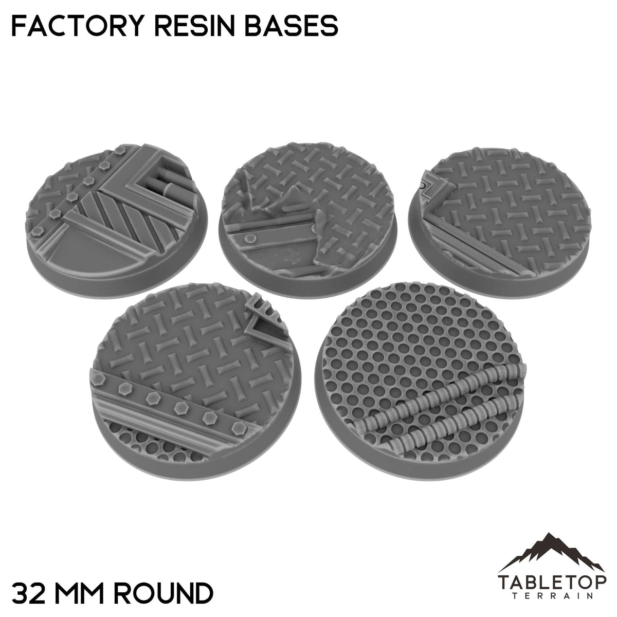 Tabletop Terrain Bases 32 mm / Single Factory Resin Bases